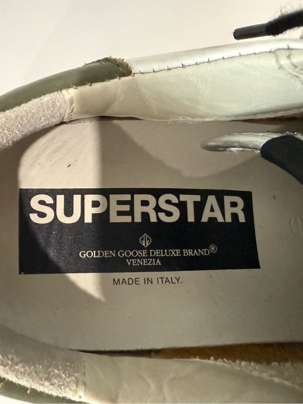 Golden Goose White Leather Sneaker with Pink Star and Silver Toe - Picture 7 of 12